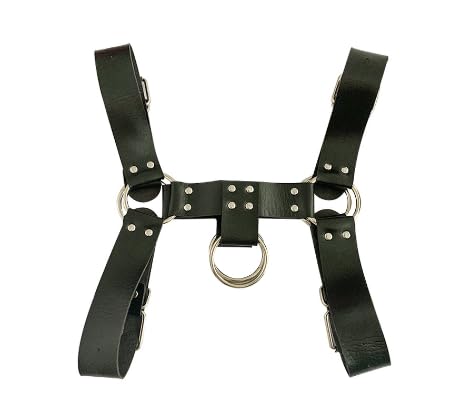 Lunriwis Herren Brustpanzer Geschirr PU Leder Körper Verstellbare Brustplatte Doppelschulter Punk Gothic Brustpanzer Schnalle Brustplatte Club Cosplay Dekoration Kostüm