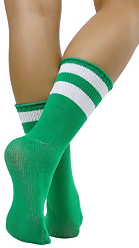 Image of ToBeInStyle Women's Acrylic Ankle Hi With Double Stripe Top Crew Fun Athletic Socks