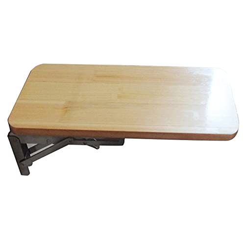 Table murale en bois massif avec supports acier au design épuré