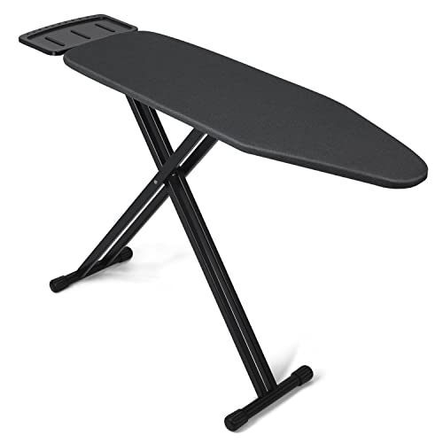 Duwee 13"x43" Ironing Board with Heat Resistant Cover and Thicken Felt Pad, Ironing Boards with Silicone Steam Iron Rest, Heavy Sturdy T Legs,Black by Duwee - Used condition - CA$43.97