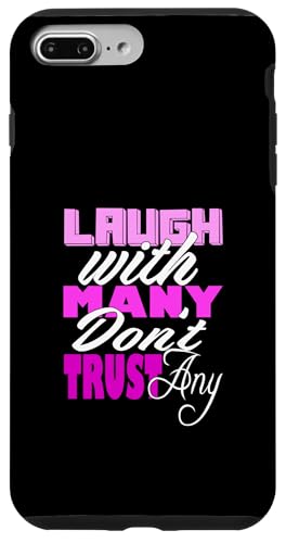 �s���N�J���[ Laugh But Don't Trust Pink Graphic �X�}�z�P�[�X iPhone 7 Plus/8 Plus �p