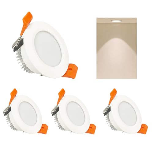 2 Inch Recessed LED Downlight, 4000K Natural White, High CRI80+, Dimmable LED Ceiling Light for Living Room, Bedroom, Kitchen, Restaurant, Café(4 Pack)