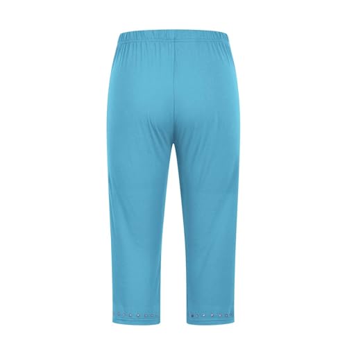 Capri Leggings for Girls Stretchy High Waisted Yoga Dance Pants Summer Plain Skinny Tights 3/4 Leggings Solid4