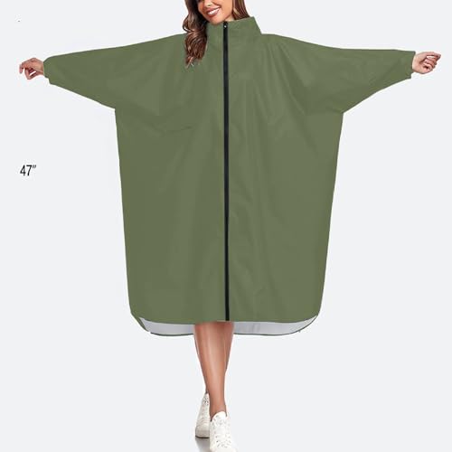 Chubasquero para mujer impermeable y poncho de lluvia largo para bicicleta 5