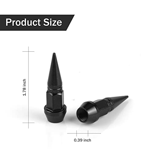 Singaro 45Mm Spiked Aluminum Stem Valve Caps,4Pcs Dustproof Tire Wheel Stem Caps For Cars,Suvs,Trucks Bicycles And Motorcycles(Black) #TOP1
