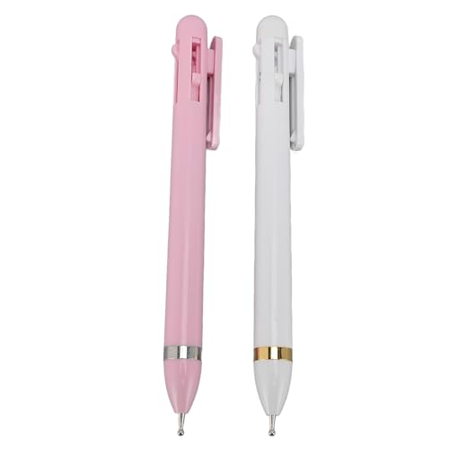 Nurnesy 2 Peças Caneta Pontilhadora para Arte Em Unhas 4 Pontas Esferográficas Kit de Manicure Fácil