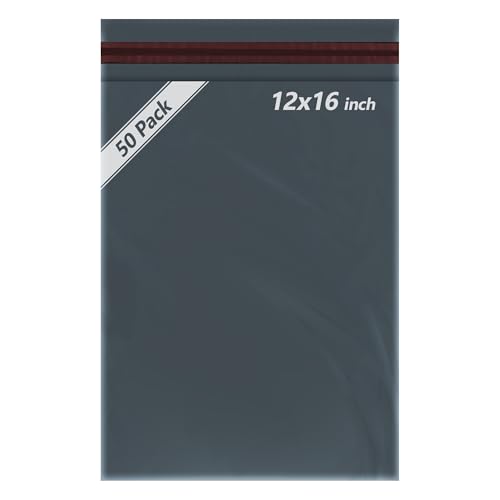50pcs Grey Parcel Bags, Postage Bags, Mailing Bags 12x16 Sizes 50 Pack Poly Postal Bags Self Seal iSOUL Small to Large Mailing Bags Packaging Assorted Mailers Posting Shipping Post Bag Envelopes