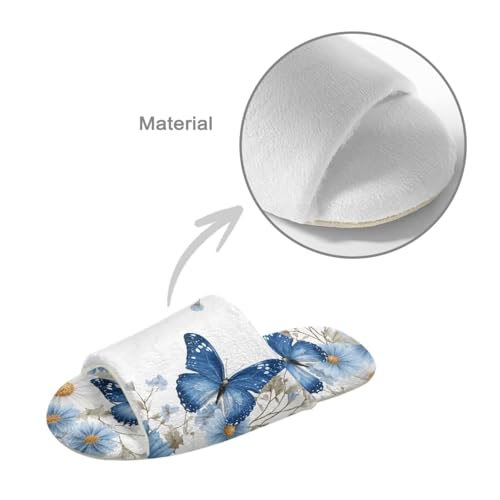 Butterfly Theme Print Slipper for Woman Fuzzy Women Slippers for Home Cozy Lightweight Open Toe Slide Shoes Indoor4