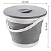 Bekith 2 Pack Collapsible Plastic Bucket with Locking Lid, 5L / 1.32 Gallon Foldable Round Tub Portable Fishing Water Pail for Hiking, Backpacking, Camping and Outdoor Survival (Blue, Gray)