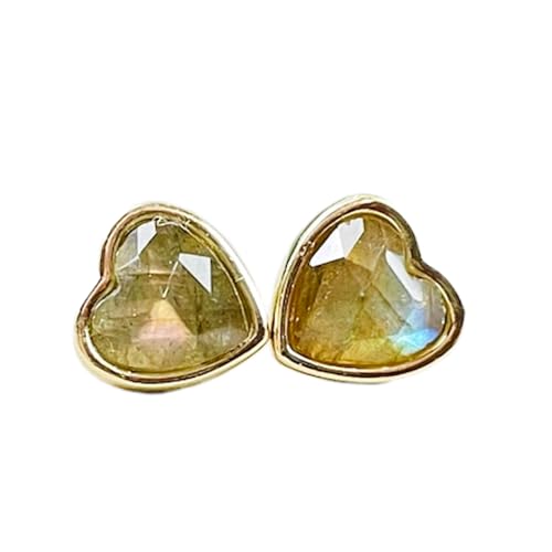 Boucles d'oreilles labradorite hypoallergéniques pour oreilles sensibles en argent 925