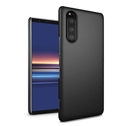 COPHONE® Coque Noir Compatible avec Sony Xperia 5, Housse Etui Noir en Gel TPU Silicone Souple Ultra Mince avec Anti Choc