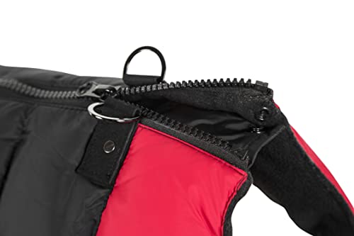 Image of Gooby Padded Vest Dog Jacket - Red, X-Large - Warm Zip Up Vest Fleece Jacket with Dual D Ring Leash Water Resistant for Small to Medium Dogs