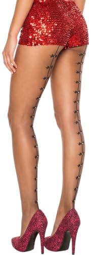 Image of ToBeInStyle Women's Ribbon Bow Twist Tie Opaque Sheer Hosiery Tights
