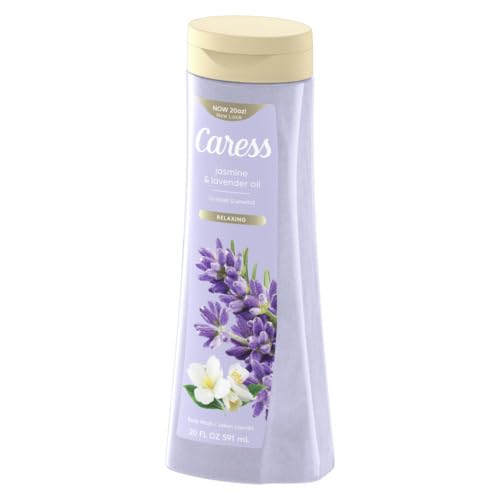 Caress Body Wash for Women, Jasmine & Lavender Oil, Relaxing Shower Gel to Rest & Unwind, 20 fl oz, 4 Pack Lavender 20 Fl Oz (Pack of 3)