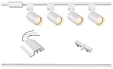 Hiiglxii 4-Light LED Track Lighting Kit with 3.3FT H Track Lighting Rails & Floating Canopy Connector, GU10 Track Light Kit, Modern Kitchen Track Lighting Fixtures Ceiling Spot Light, White (No Bulbs)