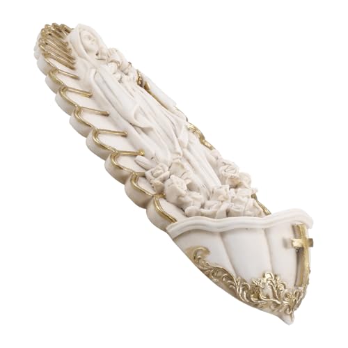 Alipis Acquasantiera Da Parete in Resina Effigie Di Guadalupe, Decorazione Religiosa Per Ingresso Casa e Ambienti Religiosi