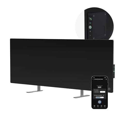 AENO Infrared Heater - With Thermostat - 700 Watt Energy Saving Panel Electric Heater - Smart Wall Mount or Freestanding Space Heater For Indoor with WiFi, Reddot Winner 2023, Black
