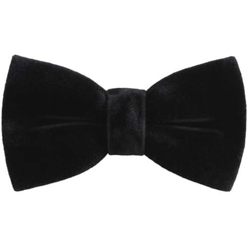 Mabor Bow Ties for Men- Pre-Tied Adjustable Velvet Necktie for Formal Wear Weddings & Business Events(Black)