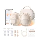 eufy Tragbare Milchpumpe mit Wärmefunktion S1 Pro, Schlank & Freihändig mit branchenführender HeatFlow-Technologie, Kabelloses Ladecase, App-gesteuertes OptiRhythm, Klinische Saugkraft, Für den BH