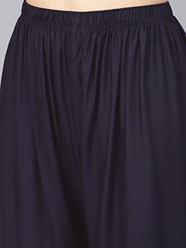 Image of Go Gazab - Stylish Women's Palazzo: Trendy Rayon Solid Color Ethnic Wear Palazzo