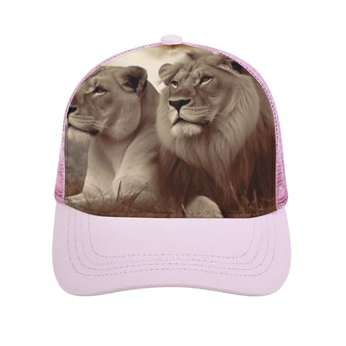 Casquette de baseball lion en maille filet avec visière de protection
