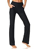 Zeronic Bootcut Yoga Pants for Women with Pockets High Waisted Workout Running Pants Tummy Control L