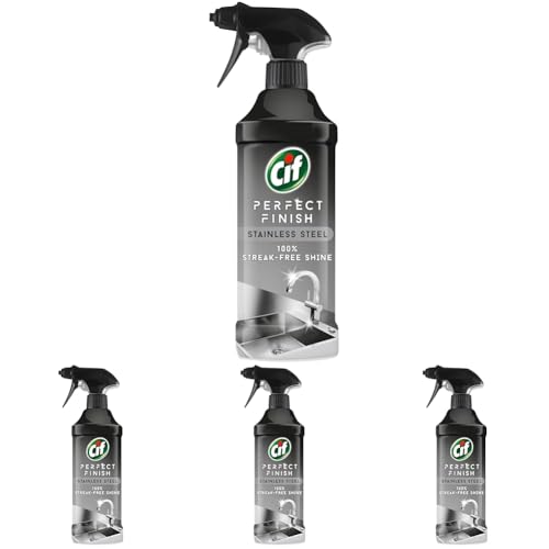 Image of Cif Stainless Steel Specialist Cleaner Spray, 435ml (Pack of 4)