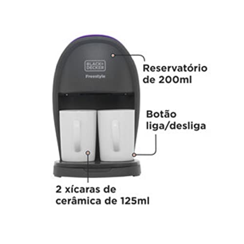 Black+Decker Cafeteira para 2 cafés simultâneos mais espaço e com medida certa 450W 127V CM02-BR