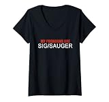 Damen Lustig Meine Pronomen sind Sig/Sauger T-Shirt mit V-Ausschnitt
