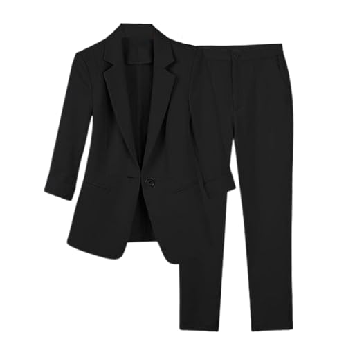 Generico Tailleur Donna Casual Pantaloni Completo Elasticizzato Comfort Business Elegante