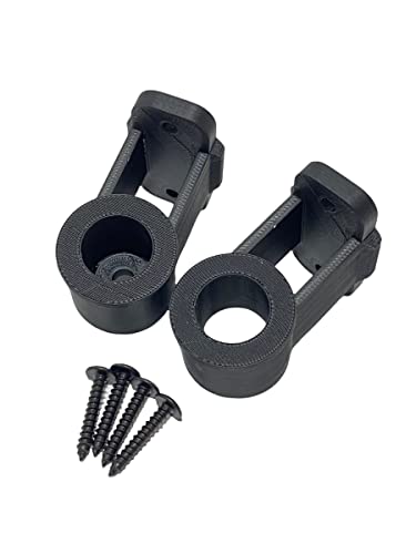 USA Tiki Torch Deck or Fence Mount fits Both 3/4" & 1" Outside Diameter Pole - 1 Set - Black