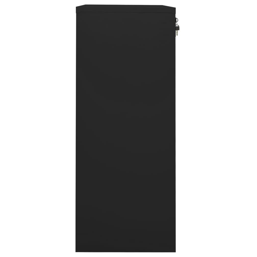 Générique Büroschrank aus schwarzem Stahl, 90 x 40 x 102 cm, mit 2 verstellbaren Einlegeböden, für Ordner, Aktenordner mit Kugellagern
