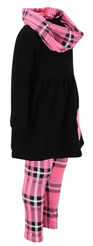 Image of Unique Baby Girls Kids Toddler 3pc Outfit Set Long Sleeve Soft Knit Tunic Top Leggings and Scarf