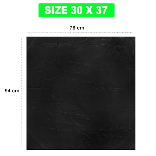 Image of Ella Garbage Bags 30x37 Inches (Extra Large) 40 Bags 4 Rolls | Leak Proof & Tear Resistant Trash Bags for Kitchen & Commercial Use | Dustbin Bags For Dry & Wet Waste With Free Check Duster Cloth-Black