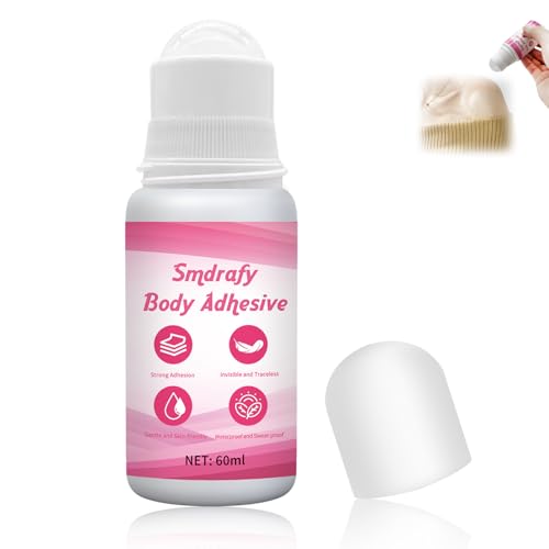 Adhesivo para La Piel, Pegamento para Tela, 60ml Adhesivo Corporal, Invisible, impermeable y extraíble, Adecuado para escotes, dobladillos, vestidos
