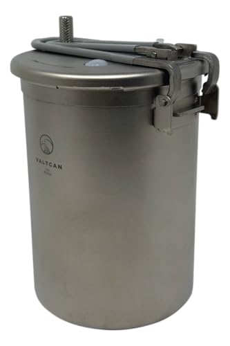 Valtcan 1800ml Titanium Rice Cooker Camping Pot Pressure with Locking Lid Lightweight Travel Backpacking High Altitude Cookware Reheat Soup Easy Rice & One-Pot Meals