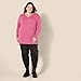 Amazon Essentials Women's Lightweight Long-Sleeve V-Neck Tunic Sweater (Available in Plus Size), Pink Heather, XX-Large