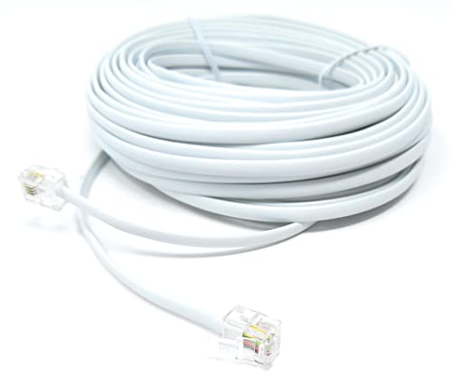 DRUT 15m RJ11 to RJ11 Telephone Landline Cable ADSL (6P4C) Flat Lead High Speed BT Internet Broadband Male to Male Router - Image 3