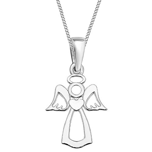 Goldene Hufeisen Pendentif ange gardien avec chaîne en argent 925 véritable pour enfant, femme et fille (40), Argent sterling, Pas de gemme