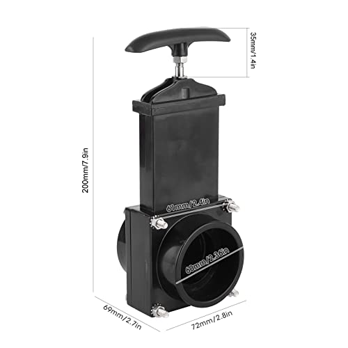 KIMISS Válvula de desagüe para caravana de 50mm, para RV y caravan, válvula de residuos en ABS, accesorio exterior para de alcantarillado