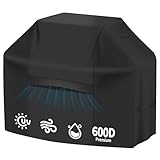 iCOVER Grill Cover 82 Inch, BBQ Grill Cover for Outdoor Grill, 600D Heavy-Duty Waterproof Gas Grill Cover BBQ Cover, Barbecue Grill Covers for Weber, Charbroil, Brinkmann, Nexgrill and More, Black