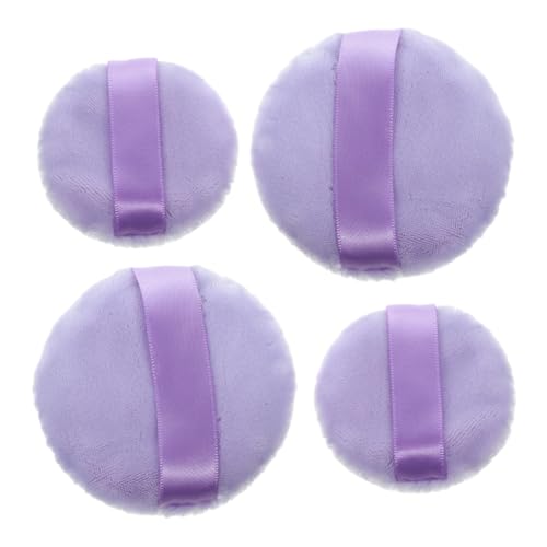 Healeved Velvet Makeup Powder 4pcs Face Pads Reusable for Foundation Concealer Compact Beauty Tools