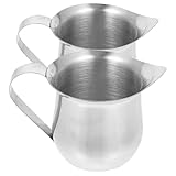 Bec verseur précis : permet un versement précis du lait, idéal pour réaliser de superbes cafés et lattes artistiques. pichet à mousser le lait pour expresso, carafe à café