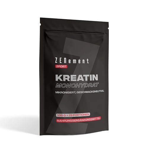 Creatin Monohydrat Pulver 100g, Kreatin Monohydrat in mikronisierter Qualität mit optimal hochdosiert | Reines, 100{e993f0ba8ac1215026fdda813e6c5f1bf972f93ba1b4d913ca18183cefa85d90} Vegan, ohne Zusätze | Für 29 Tage | Zenement Creatin Monohydrat Pulver 100g, Kreatin Monohydrat in mikronisierter Qualität mit optimal hochdosiert | Reines, 100{e993f0ba8ac1215026fdda813e6c5f1bf972f93ba1b4d913ca18183cefa85d90} Vegan, ohne Zusätze | Für 29 Tage | Zenement
