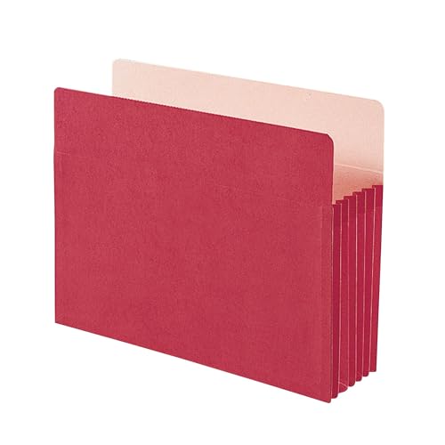 Pochette de rangement rouge Smead lettre 5 1/4in pour classer un grand volume de factures