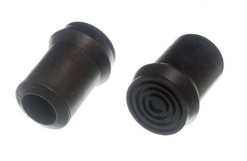 Lot de 20 embouts en caoutchouc noir pour béquille avec insert métal
