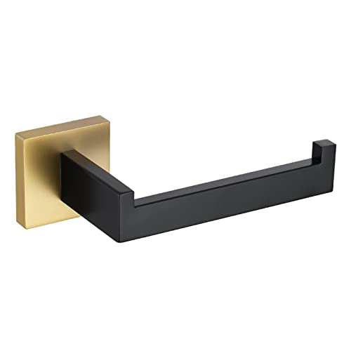 Image of TQKAG Black and Gold Bathroom Accessories, Toilet Paper Holder Wall Mount