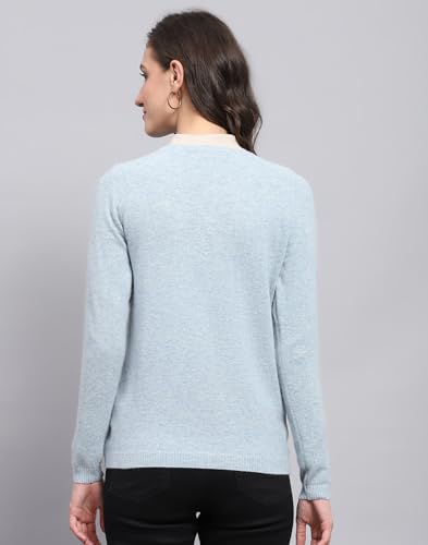 Image of Monte Carlo Women Regular Fit Full Sleeve Solid Round Neck Winter Cardigan (Pack of 1)