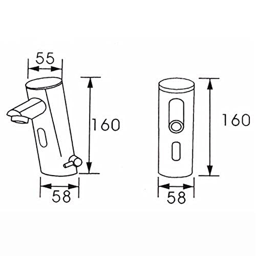 Torneira de pia com sensor automático sem toque Fontana com alça de controle de temperatura, cromada