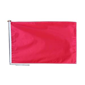 1000 Flags Sicherheitsflagge mit Seil und Knebelknopf, Rot, 70 x 60 cm